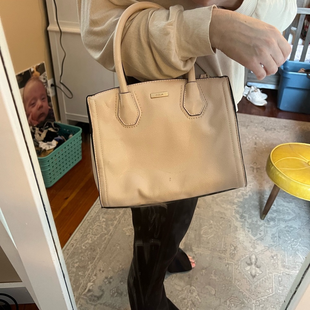 Aldo Cream Leather Tote Bag